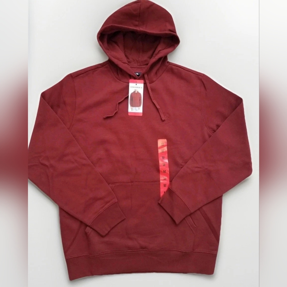 New!!! Converse Men's Logo Hoodie Relaxed Fit Kangaroo Pocket Hoodie Size Medium